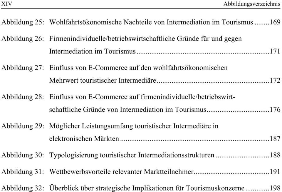 ..171 Abbildung 27: Einfluss von E-Commerce auf den wohlfahrtsökonomischen Mehrwert touristischer Intermediäre.