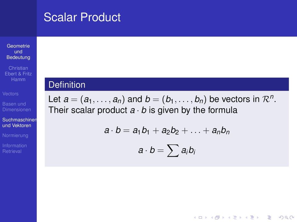 .., b n ) be vectors in R n.