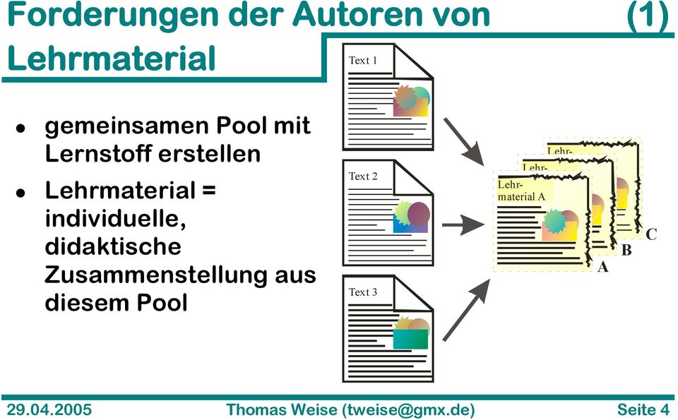 Zusammenstellung aus diesem Pool Text 2 Text 3 Lehr- Lehr- material