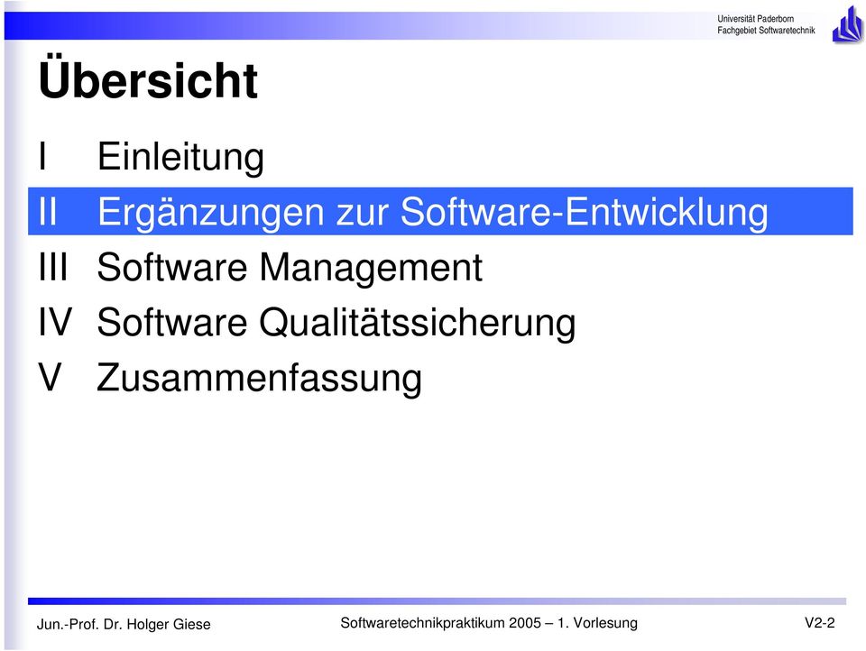 Software-Entwicklung III Software
