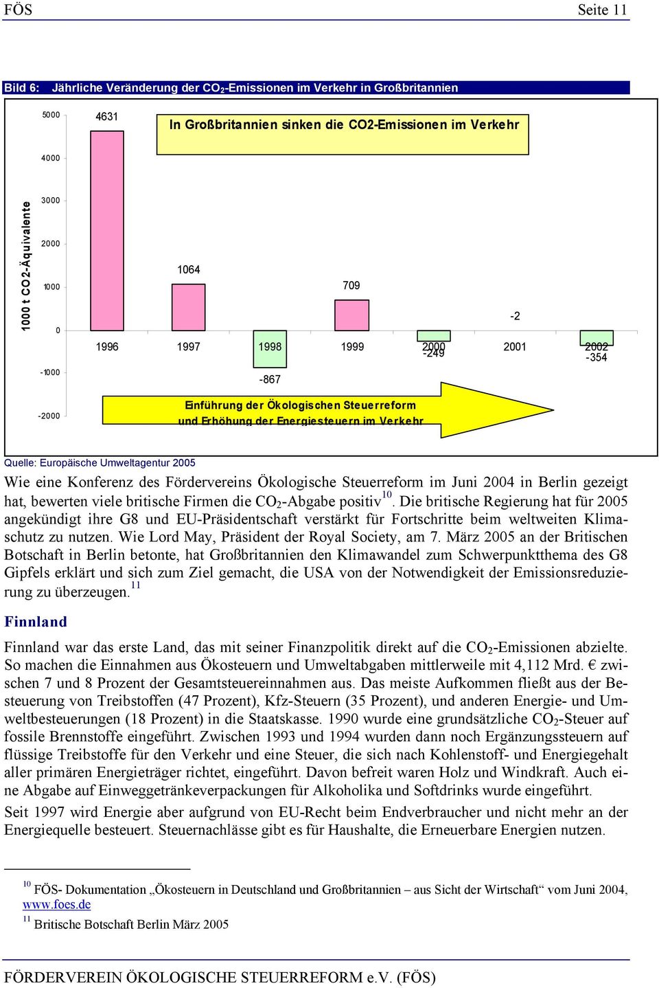 Wie eine Konferenz des Fördervereins Ökologische Steuerreform im Juni 2004 in Berlin gezeigt hat, bewerten viele britische Firmen die CO 2 -Abgabe positiv 10.