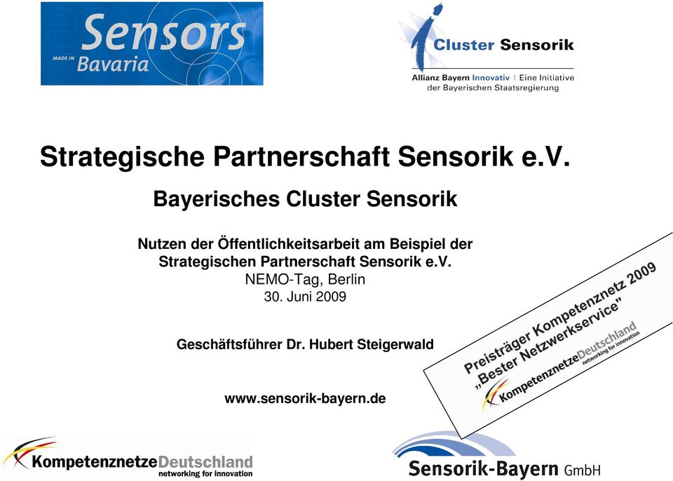 Partnerschaft Sensorik e.v. NEMO-Tag, Berlin 30.