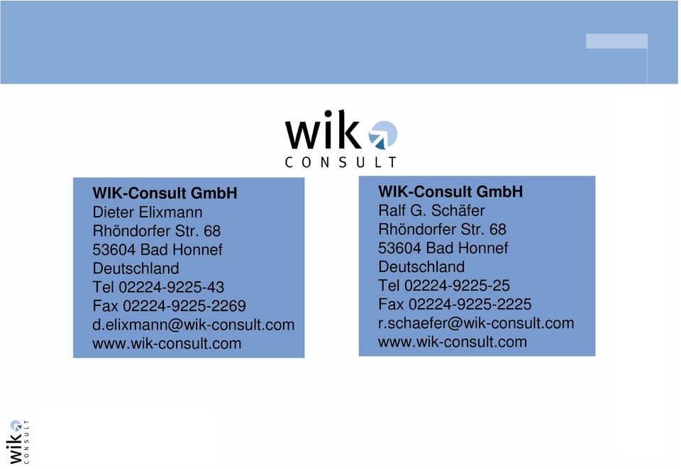 elixmann@wik-consult.com www.wik-consult.com WIK-Consult GmbH Ralf G.