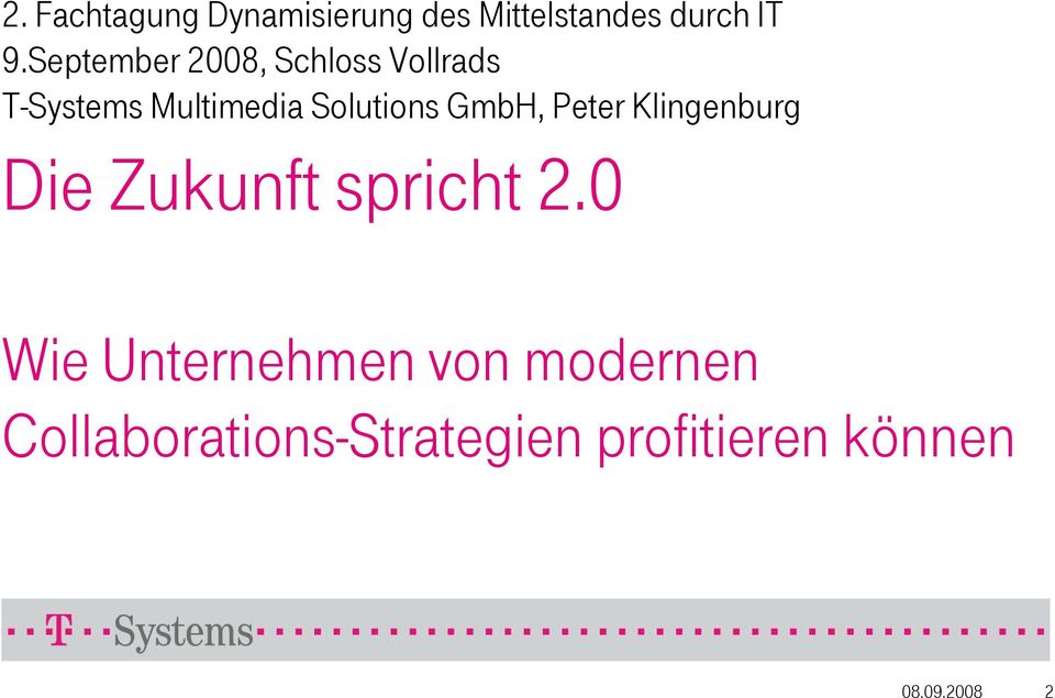 Solutions GmbH, Peter Klingenburg Die Zukunft spricht 2.