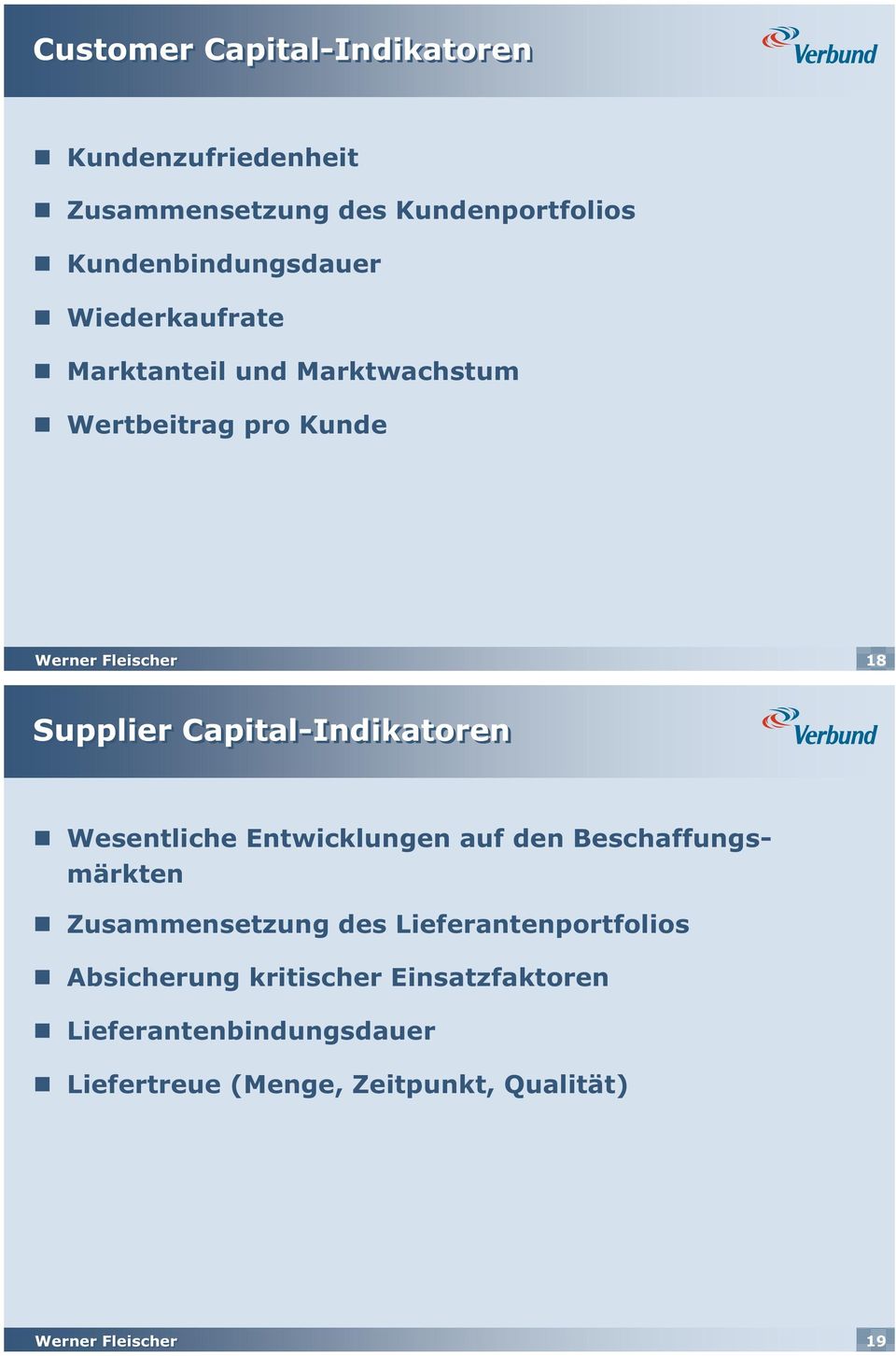 Capital-Indikatoren Wesentliche Entwicklungen auf den Beschaffungsmärkten Zusammensetzung des