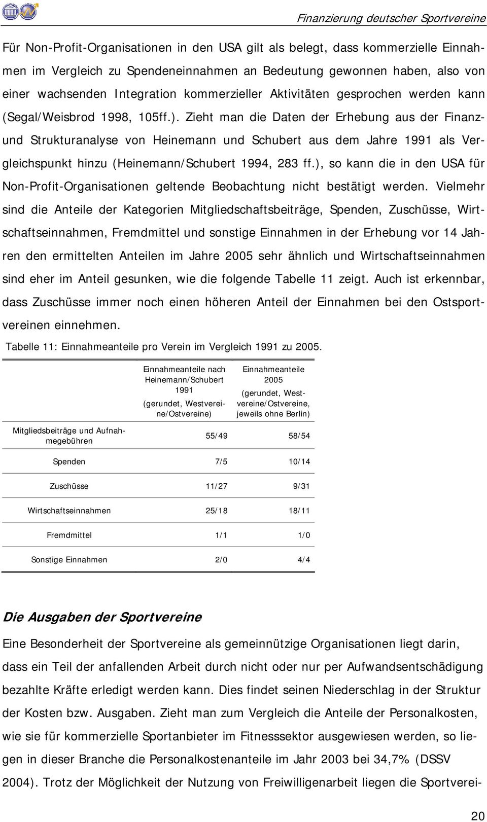 Zieht man die Daten der Erhebung aus der Finanzund Strukturanalyse von Heinemann und Schubert aus dem Jahre 1991 als Vergleichspunkt hinzu (Heinemann/Schubert 1994, 283 ff.