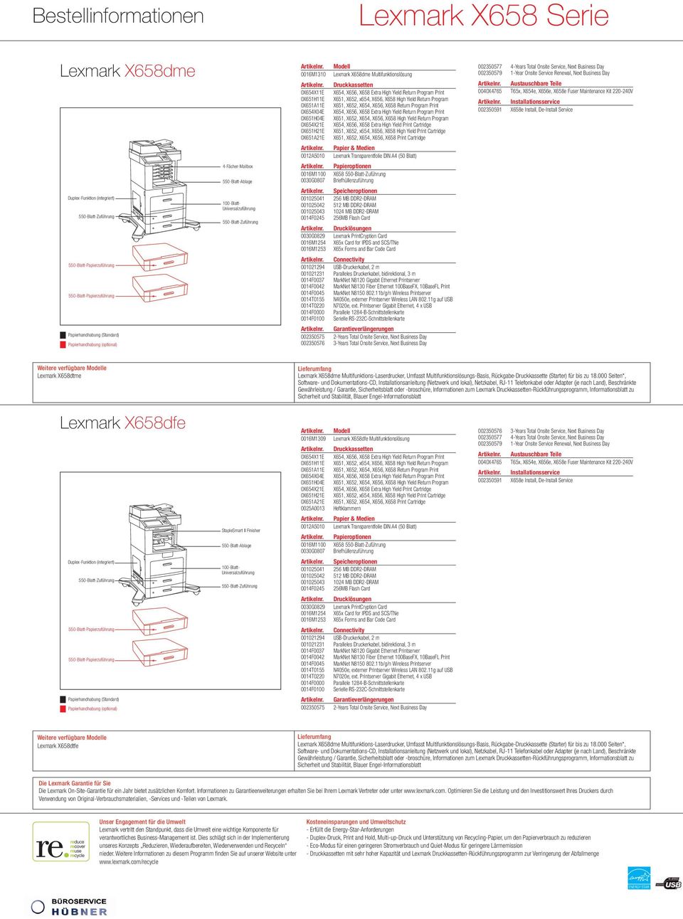 High Yield Return Program Print X651, X652, X654, X656, X658 High Yield Return Program X654, X656, X658 Extra High Yield Print Cartridge X651, X652, x654, X656, X658 High Yield Print Cartridge X651,