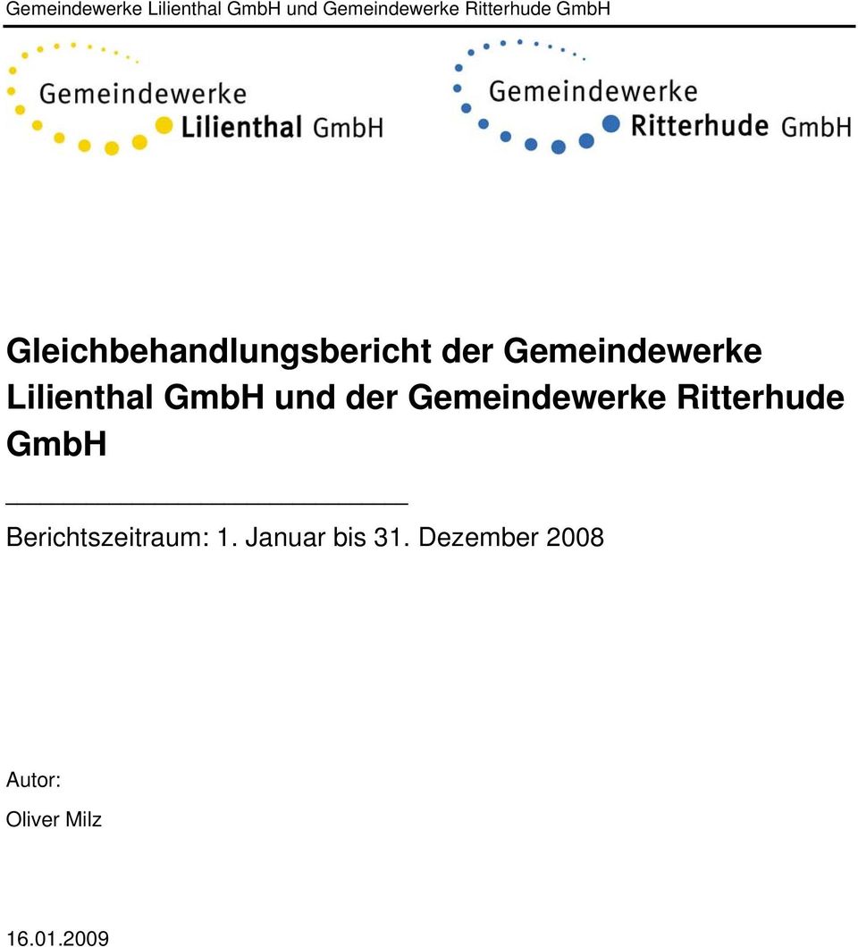 Gemeindewerke Lilienthal GmbH und der Gemeindewerke
