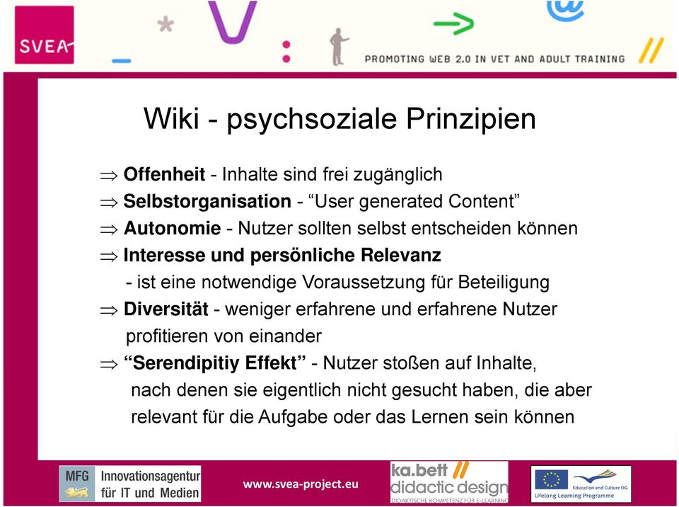 Voraussetzung für Beteiligung Diversität - weniger erfahrene und erfahrene Nutzer profitieren von einander Serendipitiy