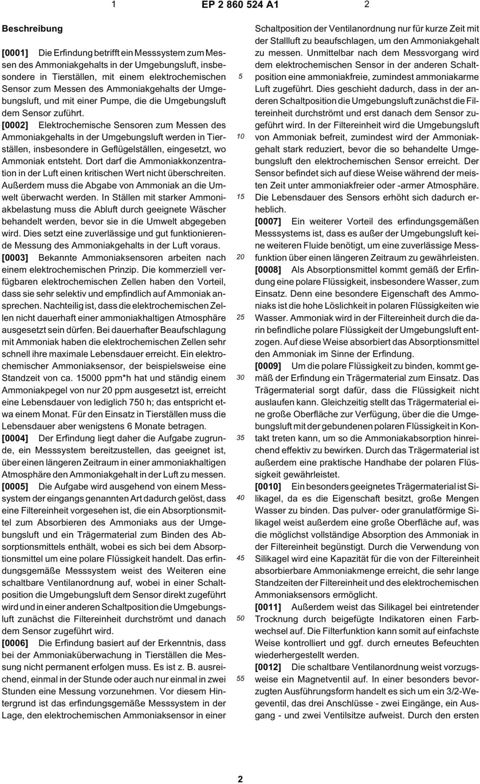 [0002] Elektrochemische Sensoren zum Messen des Ammoniakgehalts in der Umgebungsluft werden in Tierställen, insbesondere in Geflügelställen, eingesetzt, wo Ammoniak entsteht.