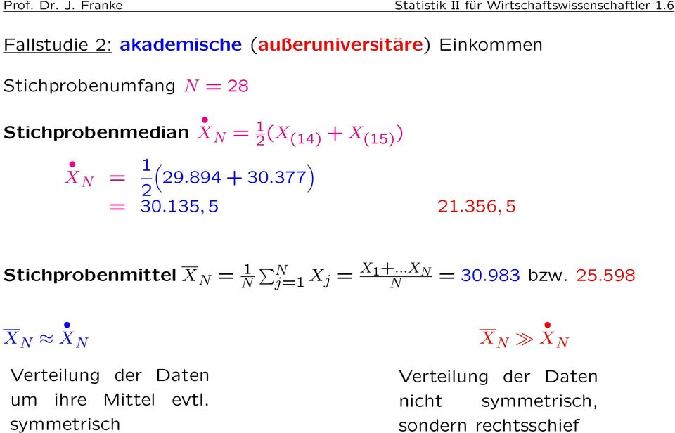(X (14) + X (15) ) X N = 1 ( ) 29.894 + 30.377 2 = 30.135, 5 21.