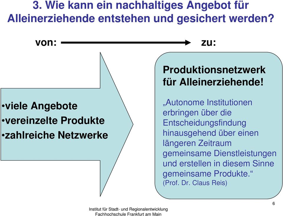 viele Angebote vereinzelte Produkte zahlreiche Netzwerke Autonome Institutionen erbringen über die