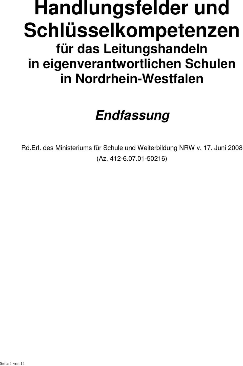 Nordrhein-Westfalen Endfassung Rd.Erl.