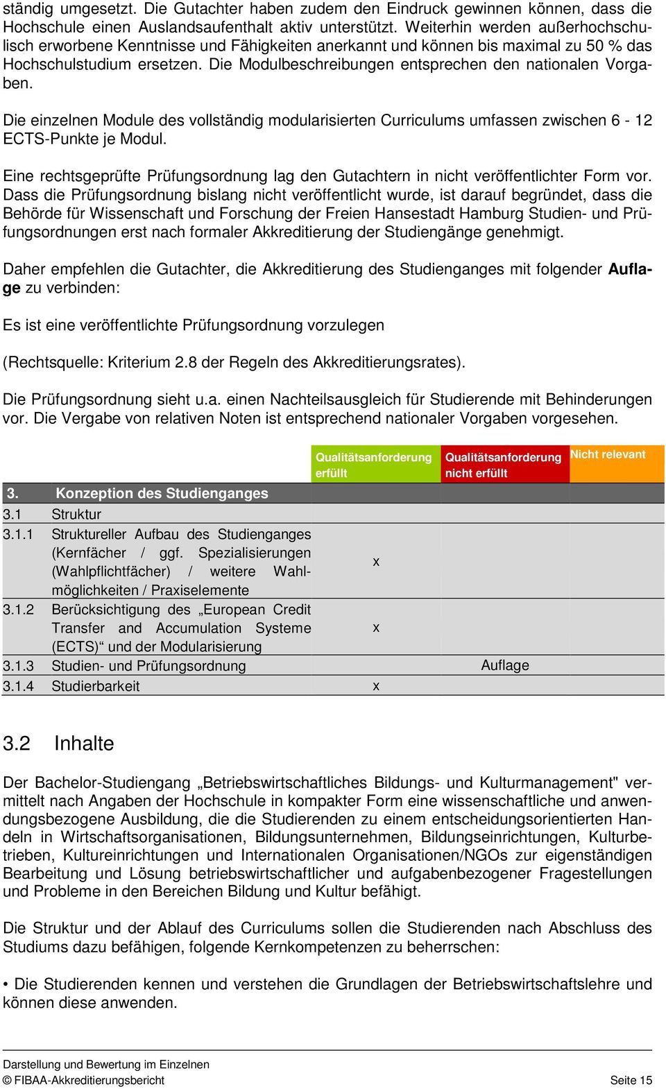 Die Modulbeschreibungen entsprechen den nationalen Vorgaben. Die einzelnen Module des vollständig modularisierten Curriculums umfassen zwischen 6-12 ECTS-Punkte je Modul.