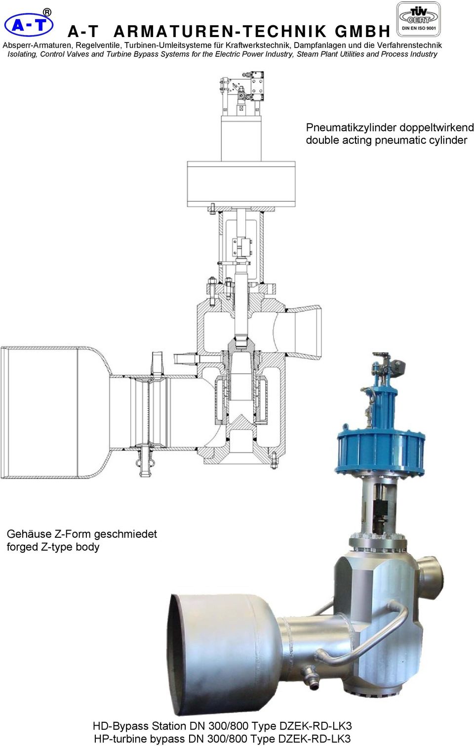 forged Z-type body HD-Bypass Station DN 300/800