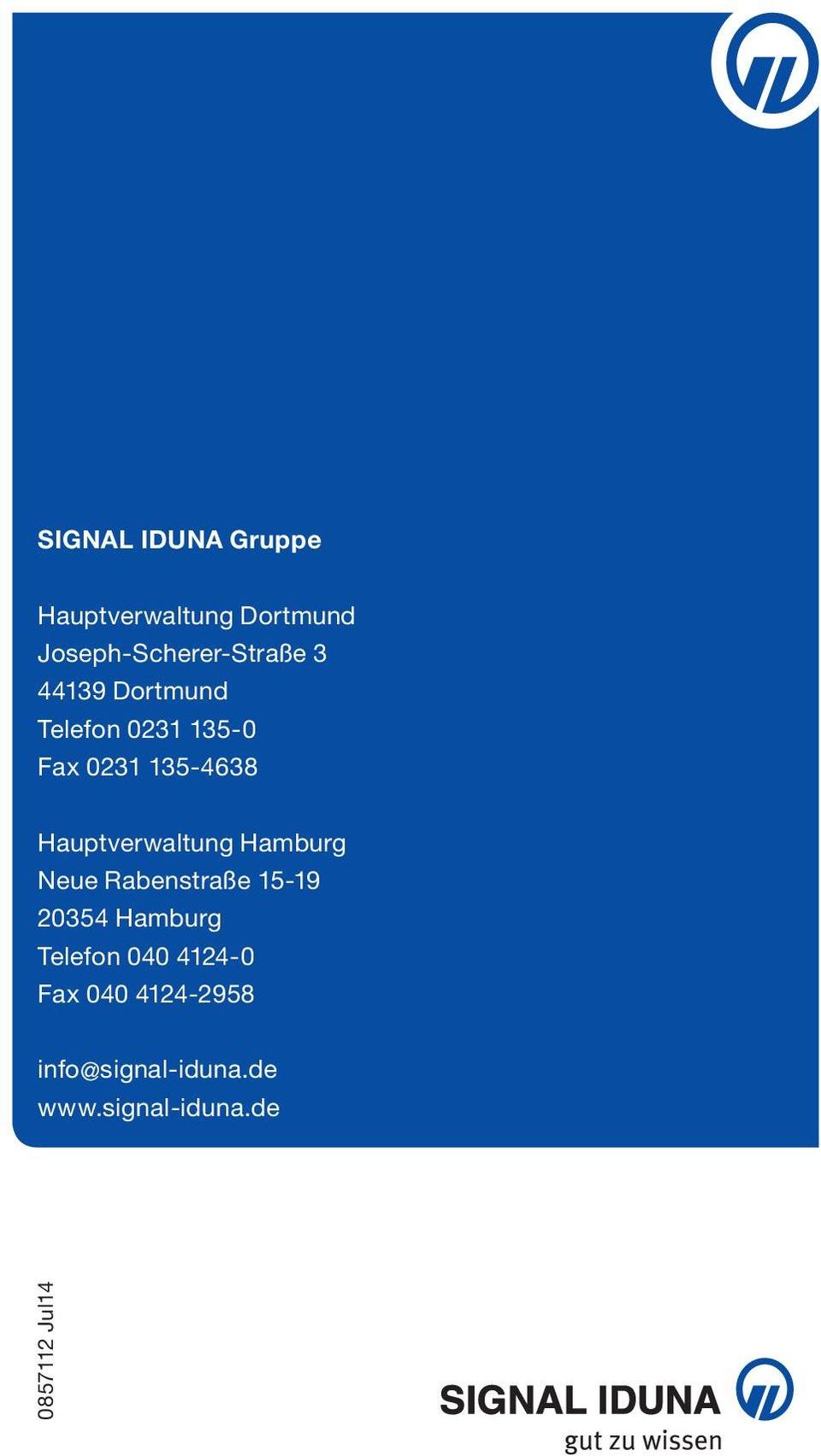 35-4638 Hauptverwaltung Hamburg Rabenstraße 5-9 0354 Hamburg