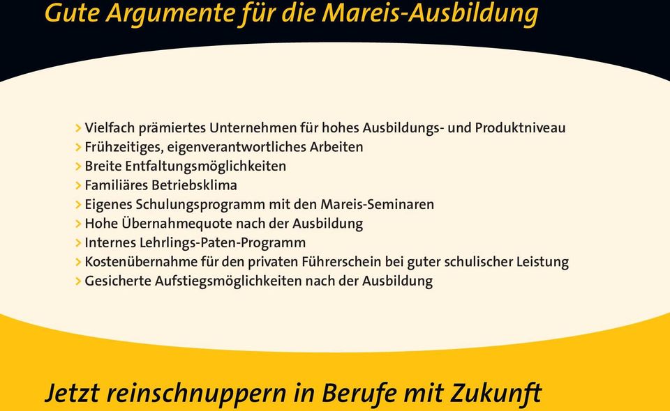 Mareis-Seminaren > Hohe Übernahmequote nach der Ausbildung > Internes Lehrlings-Paten-Programm > Kostenübernahme für den privaten