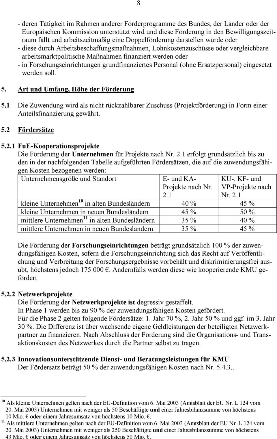 - in Forschungseinrichtungen grundfinanziertes Personal (ohne Ersatzpersonal) eingesetzt werden soll. 5. Art und Umfang, Höhe der Förderung 5.