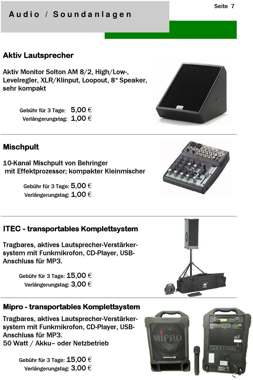 Lautsprecher-Verstärkersystem mit Funkmikrofon, CD-Player, USB- Anschluss für MP3.