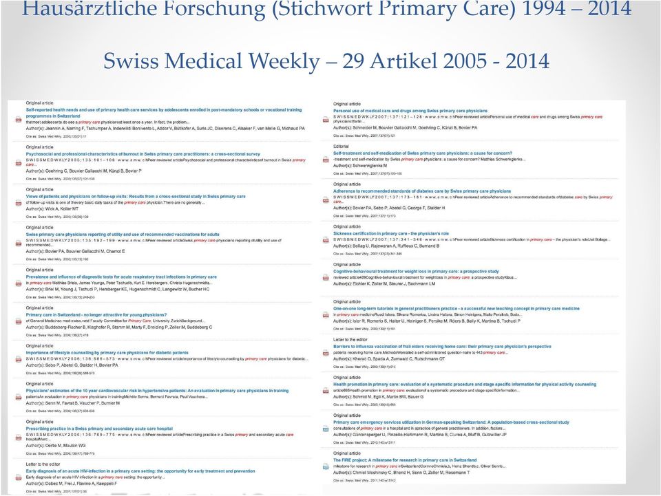 1994 2014 Swiss Medical