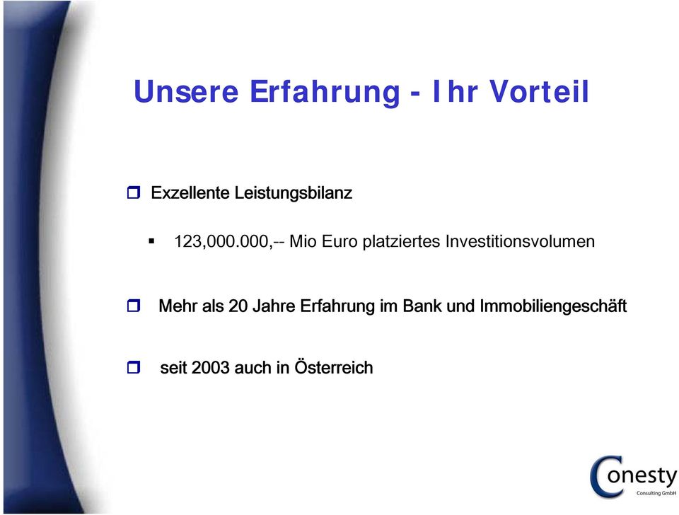 000,-- Mio Euro platziertes Investitionsvolumen