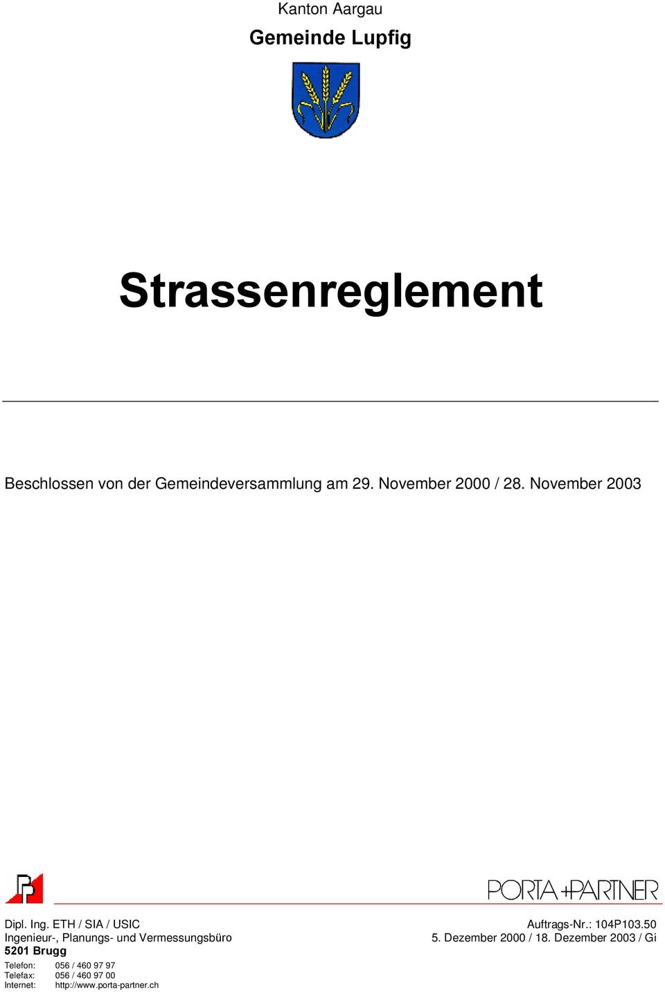 50 Ingenieur-, Planungs- und Vermessungsbüro 5. Dezember 2000 / 18.