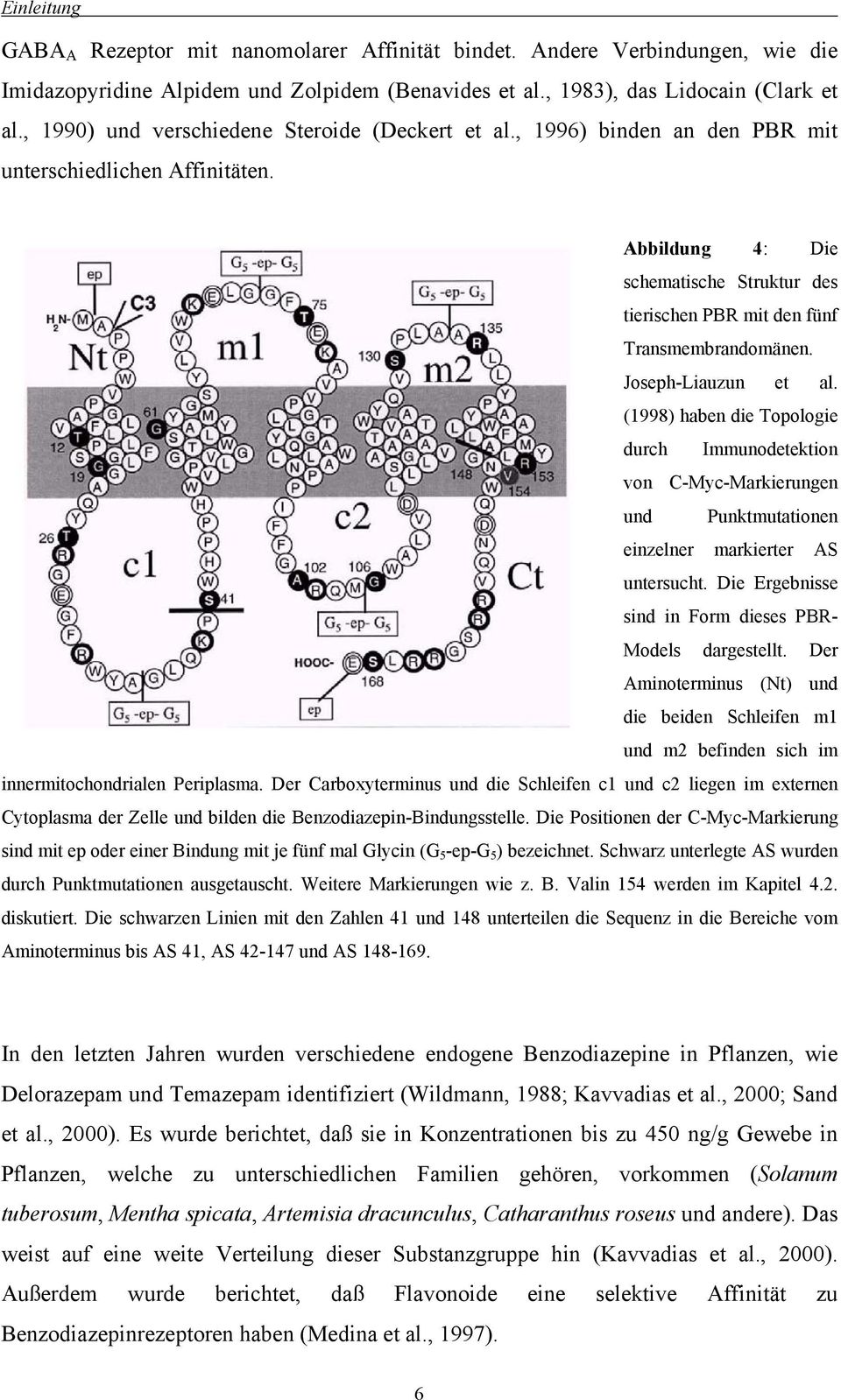 Abbildung 4: Die schematische Struktur des tierischen PBR mit den fünf Transmembrandomänen. Joseph-Liauzun et al.