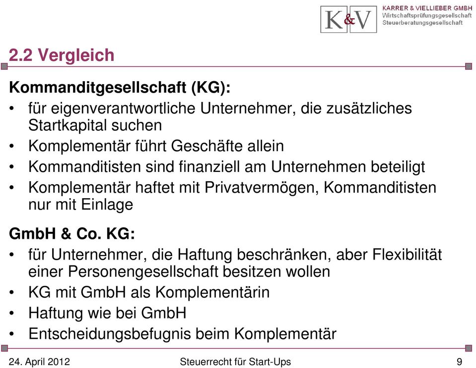 Kommanditisten nur mit Einlage GmbH & Co.