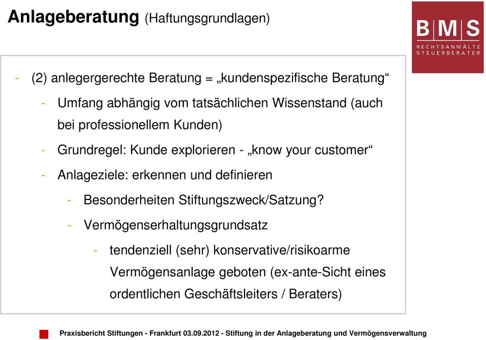 Anlageziele: erkennen und definieren - Besonderheiten Stiftungszweck/Satzung?