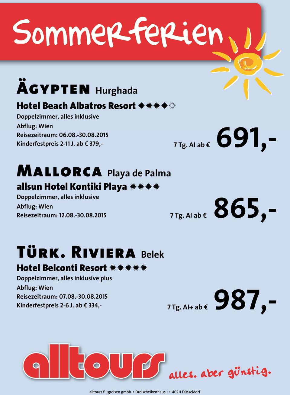 AI ab 691,- Mallorca Playa de Palma allsun Hotel Kontiki Playa NNNN Reisezeitraum: 12.08.-30.