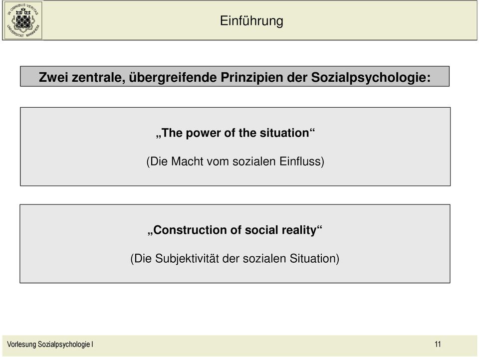 sozialen Einfluss) Construction of social reality (Die