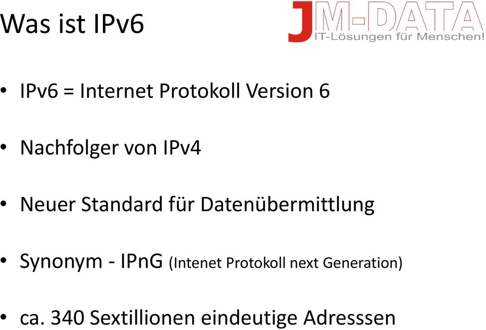 Datenübermittlung Synonym - IPnG (Intenet