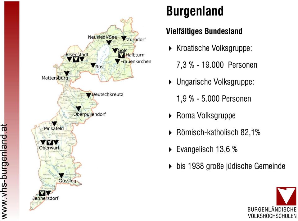 000 Personen Ungarische Volksgruppe: 1,9 % - 5.
