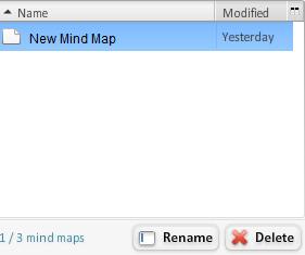 4. Rechts kannst du mit dem Erstellen einer neuen Mindmap beginnen. Drücke auf New Mind Map und anschliessend auf Rename. So kannst du deiner Mindmap einen passenden Titel geben.
