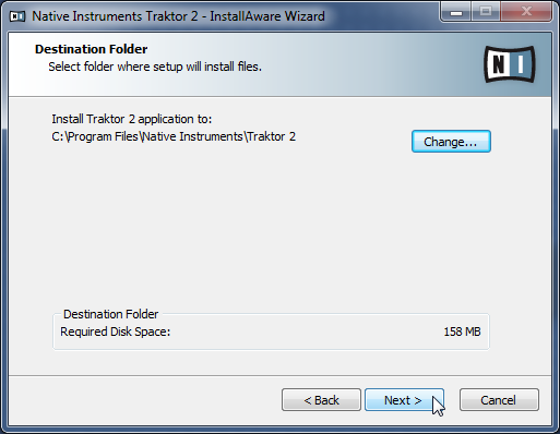 Installation der Software Installation unter Windows Das Fenster des Installationsprogramms mit eingeblendetem Installationsort der Software. Klicken Sie auf Next, um fortzufahren. 2.3.