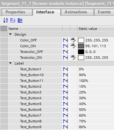 7 Segmentiertes Control 7.2 Projektierung 8. SIMATIC Panels / WinCC Runtime Advanced Über die Schnittstelle Design können Sie die Farbe der Anzeige einstellen.