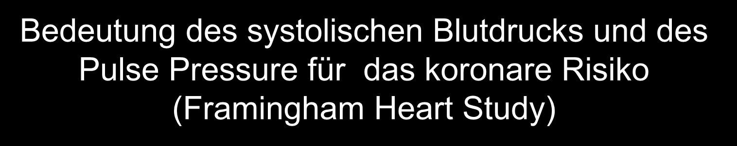 KHK Hazard Ratio Bedeutung des systolischen Blutdrucks und des Pulse Pressure für das koronare Risiko (Framingham Heart