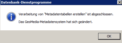 GEOMEDIA UND POSTGIS GEOMEDIA-METADATEN Der erste Schritt zur Nutzung von PostGIS-Daten mit GeoMedia ist das Erstellen der GeoMedia-Metadaten (erforderlich für jeden Datenbank, die