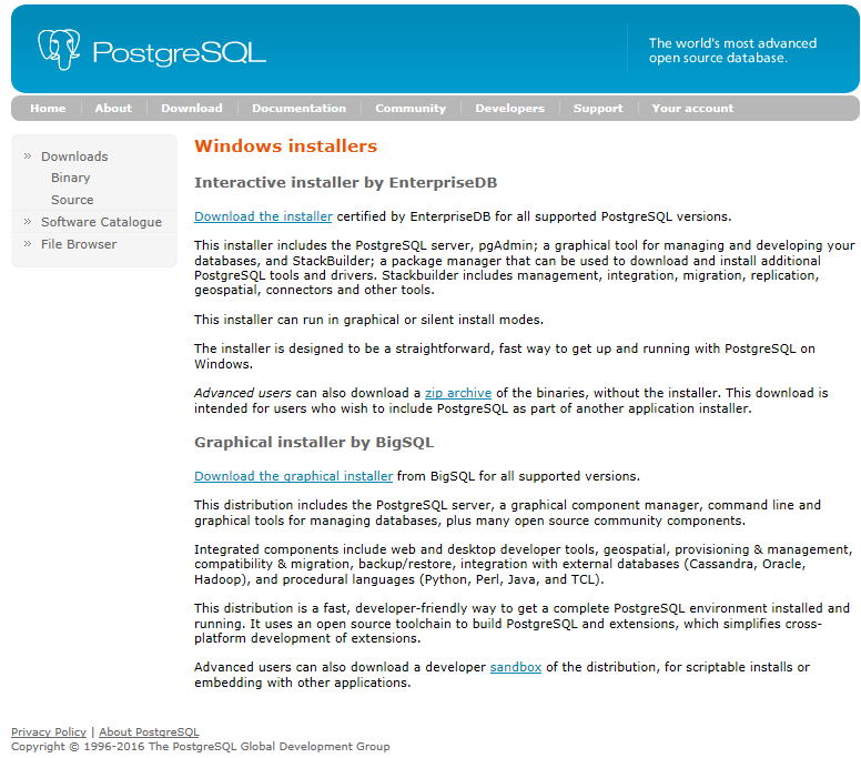 INSTALLATION POSTGRESQL PostgreSQL muss vor Installation der PostGIS-Erweiterung installiert sein.