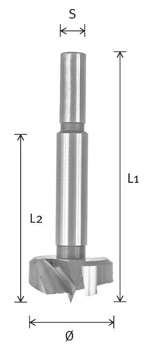 HS-MaxiCut Kunstbohrer Z2 V2 mit ROTA-STOP-Schaft 36.515. Ausführung: Die neuartige Schneidkopfgeometrie verbindet die Vorteile eines Forstnerbohrers mit denen eines Kunstbohrers.