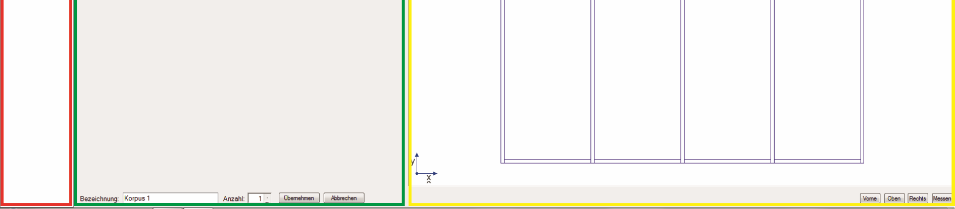 Der Artikelkonfigurator (Korpus aufteilen und bestücken) Der Artikelkonfigurator in Gekko3D [Info:] Im Artikelkonfigurator planen Sie Ihre Möbel. Der Artikelkonfigurator ist in 3 Spalten aufgeteilt.