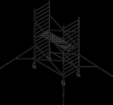 Nun die folgenden Rahmen auf dem Basisabschnitt anbringen und die diagonalen Streben montieren. Durch die Befestigung der diagonalen Streben werden beide Stellrahmen zu einer starren Einheit.