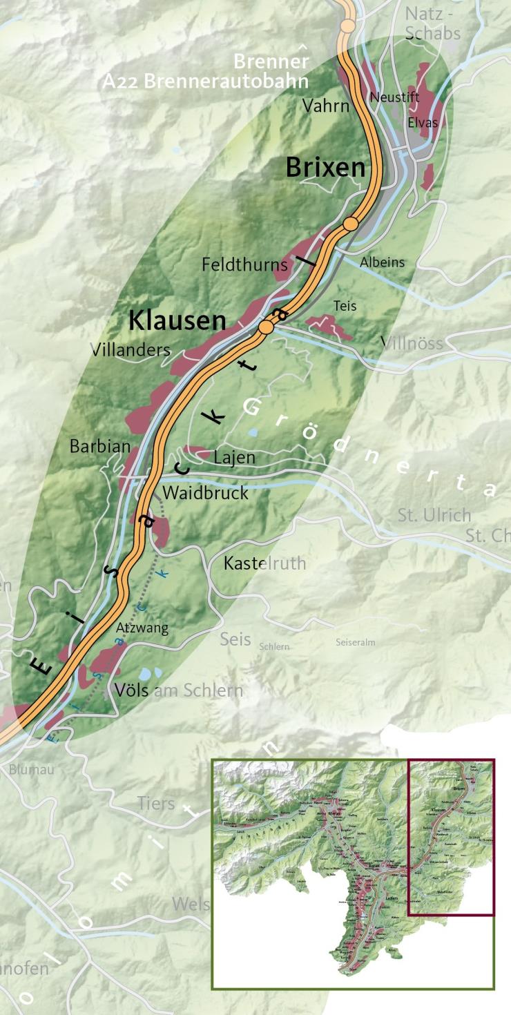 10 EISACKTAL Alpiner Weinbau WEINBAUFLÄCHE: 320 ha (6 % der Gesamt