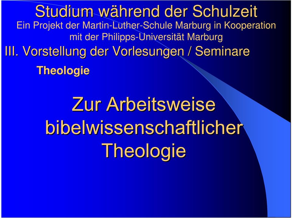 / Seminare Theologie Zur