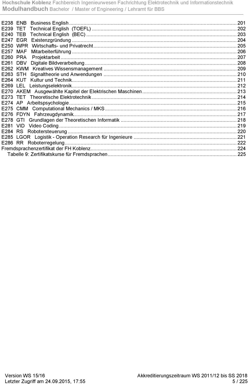 .. 210 E264 KUT Kultur und Technik... 211 E269 LEL Leistungselektronik... 212 E270 AKEM Ausgewählte Kapitel der Elektrischen Maschinen... 213 E273 TET Theoretische Elektrotechnik.