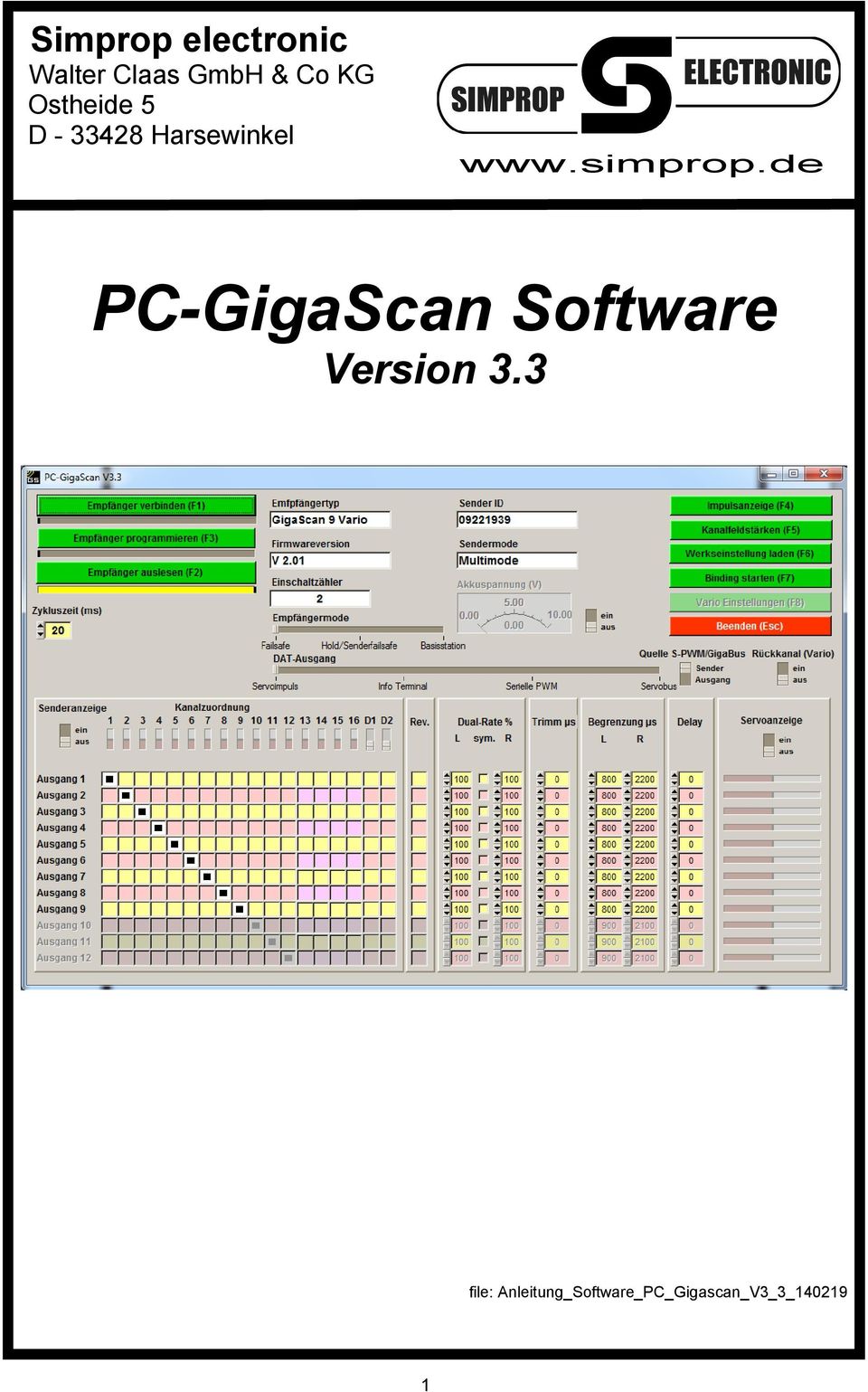 simprop.de PC-GigaScan Software Version 3.
