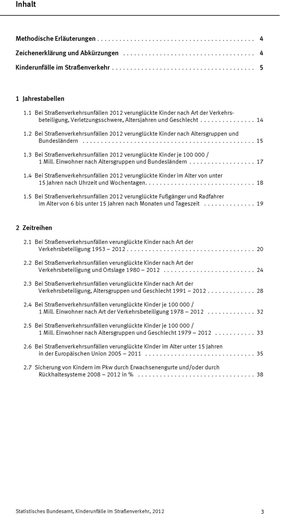 2012 verunglückte Kinder je 100 000 / 1 Mill Einwohner nach Altersgruppen und Bundesländern 17 14 Bei Straßenverkehrsunfällen 2012 verunglückte Kinder im Alter von unter 15 Jahren nach Uhrzeit und