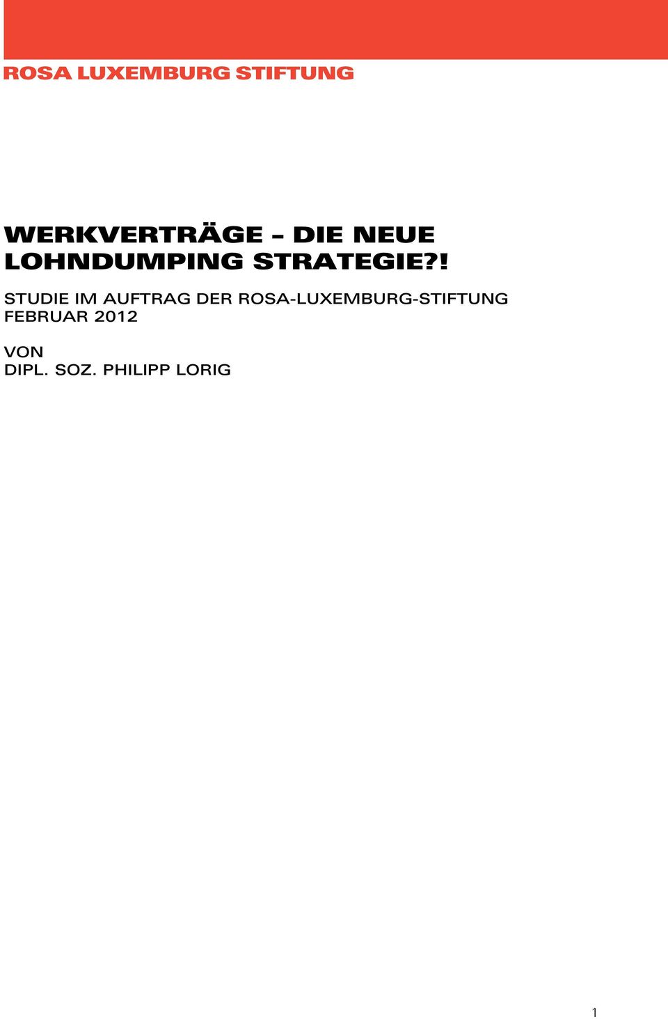 ! STUDIE IM AUFTRAG DER