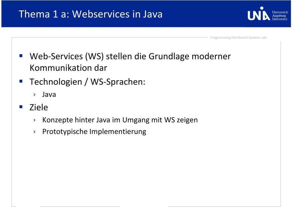 Technologien / WS-Sprachen: Java Konzepte hinter