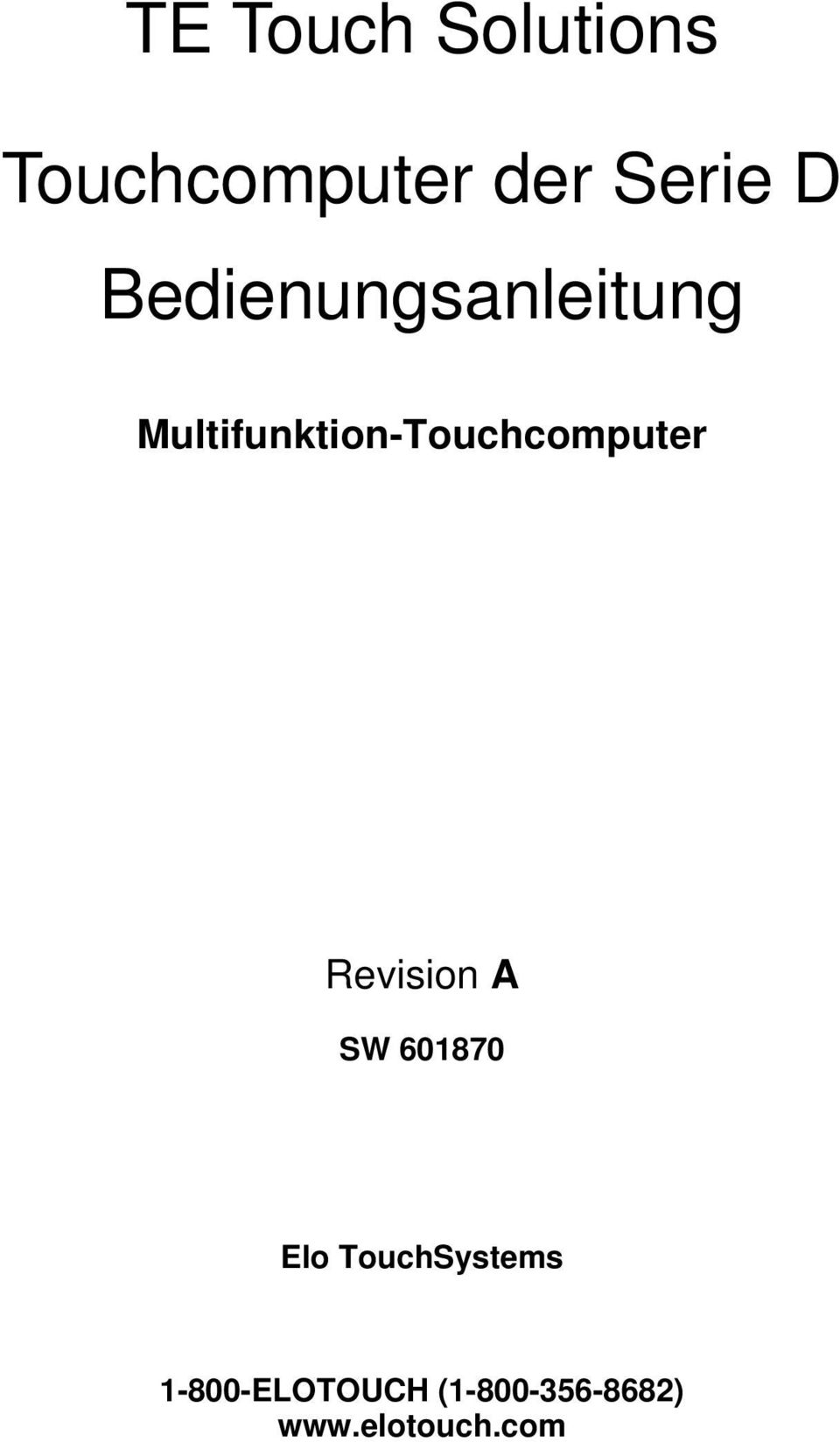 Multifunktion-Touchcomputer Revision A SW